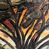 Mid-20th century painting "Tree at Sunset"
