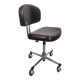 Chaise de bureau industrielle vintage à roulette skaï noir et chrome