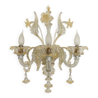 Venetian Gold Murano Glass Wall Light Chandelier