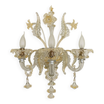 Venetian Gold Murano Glass Wall Light Chandelier