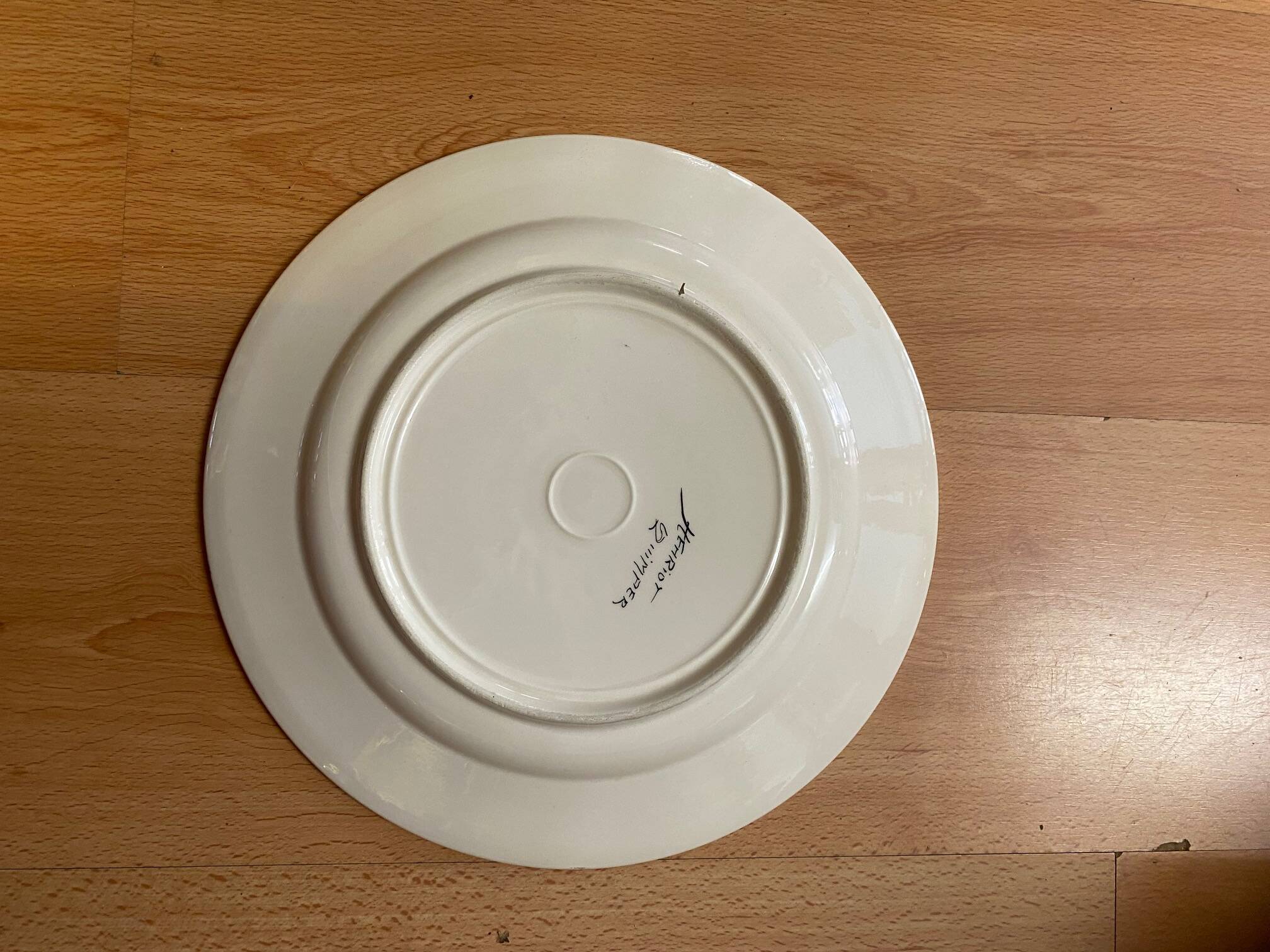 Quimper earthenware guy trevoux plate starfish and shells decor 1970s