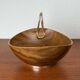 Mid-Century Modern Teak and Silver Plated Metal Bowl from Grasoli, Italy, 1960s