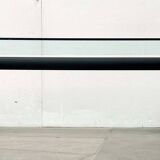 Italian model LC6 dining or office table in metal and glass by Le Corbusier, Pierre Jeanneret, Charlotte Perriand for Cassina.