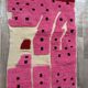 Handmade pure wool rug in pink, size 150 x 250 cm.