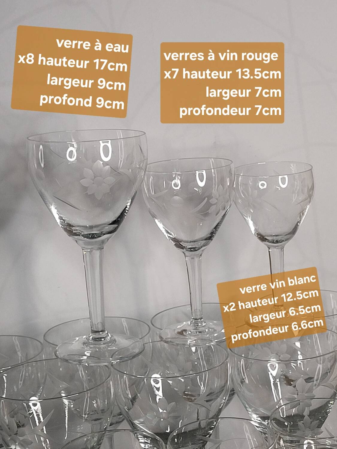 Crystal stemmed glasses