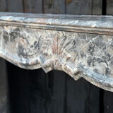 Regency-style fireplace in grey Ardennes marble from around 1900.