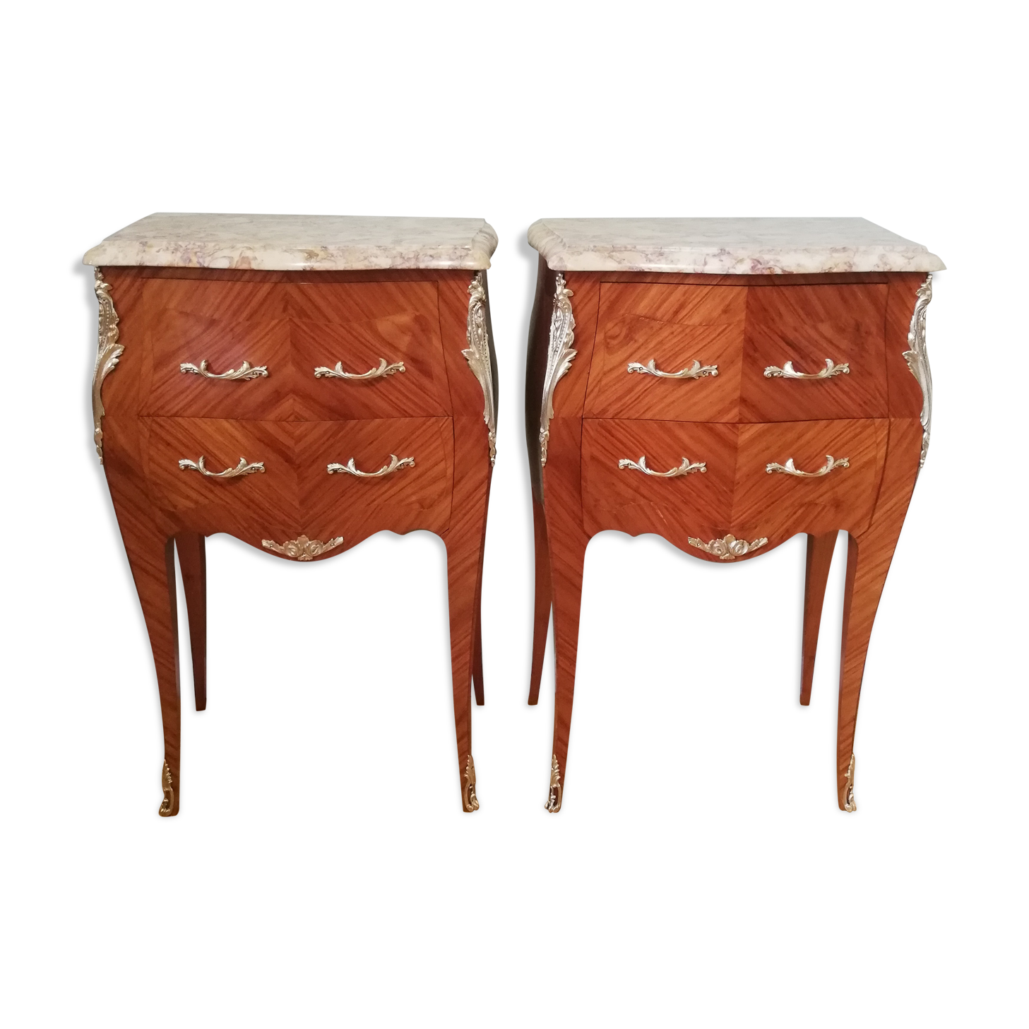 Pair of bedside tables in the form of a Louis XV style tomb