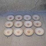 Series of twelve plates in Gien earthenware