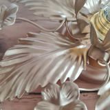 Golden brass flower wall lamp