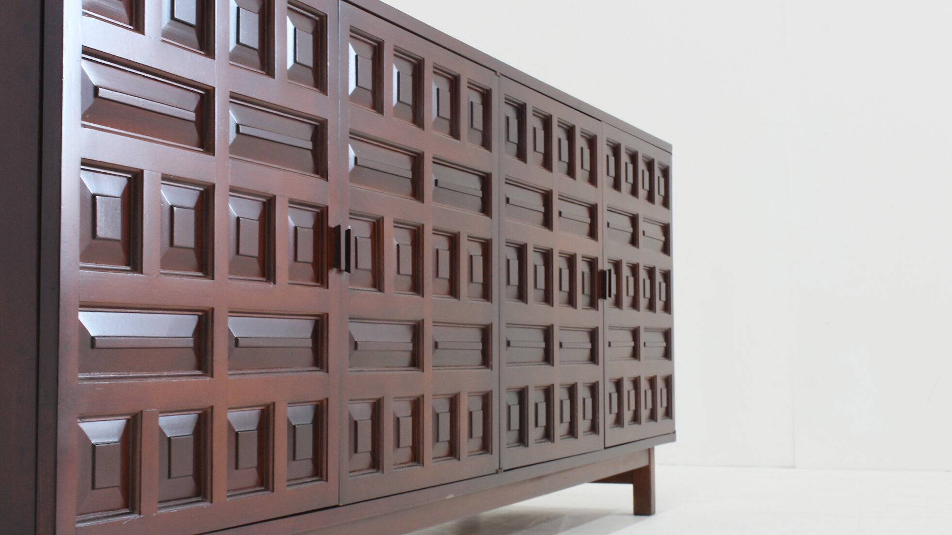 Vintage Spanish brutalist sideboard credenza