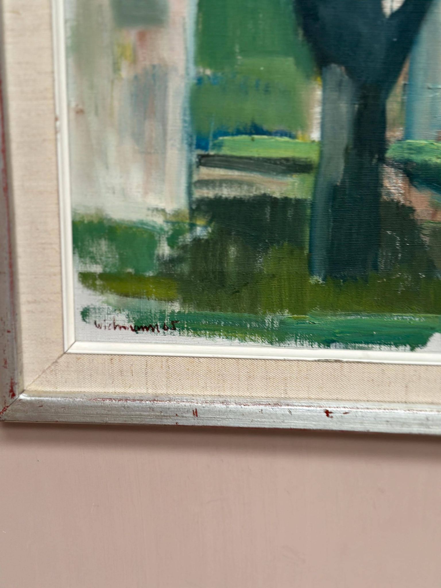 Original Swedish Oil On Canvas – “The White House” By Harry Wichmann – Signed – Vintage & Framed