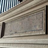 Raw wood fireplace