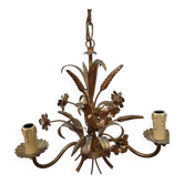 Lustre épis de blé fer doré de 1970, Italie