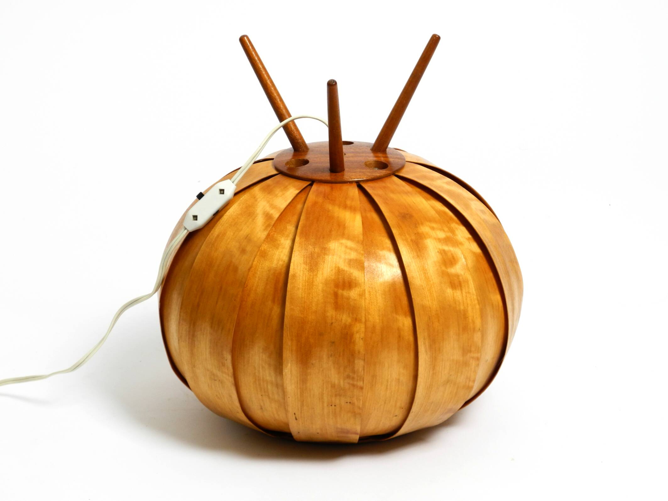 Large Mid Century Modern bentwood lamella tripod Table Lamp