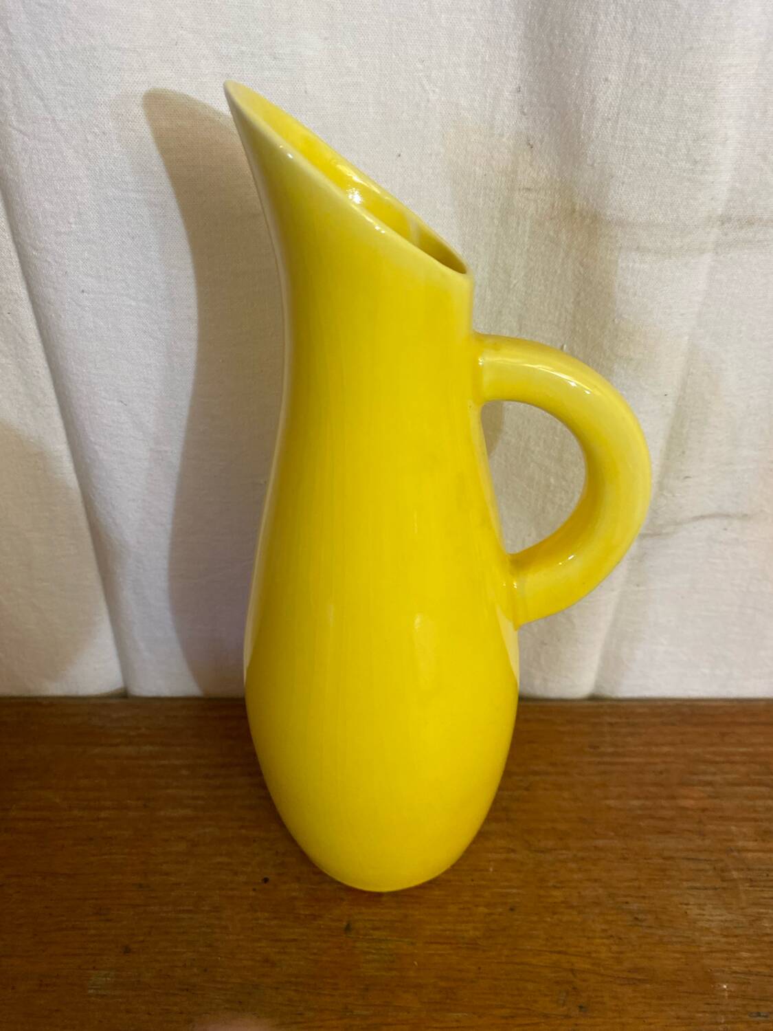 Pichet Ancien en Céramique Jaune Made In France Vintage