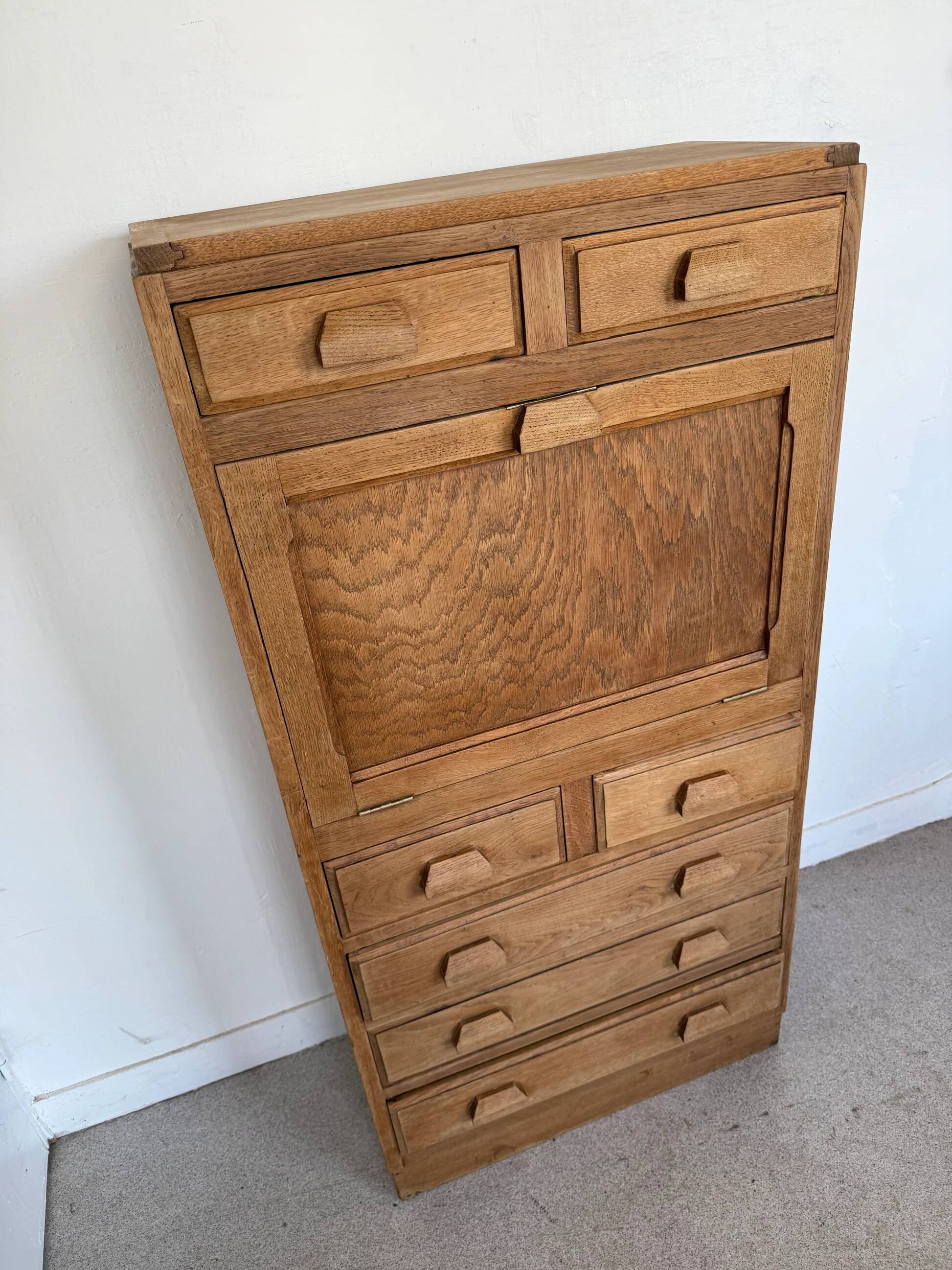 Vintage wooden secretary desk in the style of a professional piece of furniture