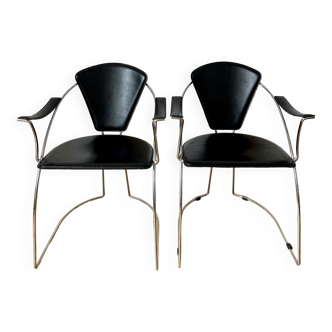 Pair of chairs with armrests by Arrben 1970/1980