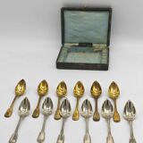 Housewife of 12 small spoons in silver metal from ruolz