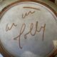 Ceramic plate signed by Marie-Madeleine Jolly – thistle decoration – year