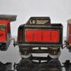 Tin litho brand LR spring-loaded toy locomotive