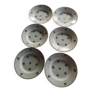 6 assiettes creuses en - floral