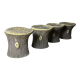 4 concrete faux wood stools