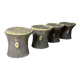 4 concrete faux wood stools