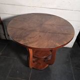 Art Deco walnut gueridon with double top from the 1930s.