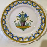 Large presentation plate in Quimper earthenware, Emile Tessier