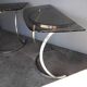 Paire de console demi lune chrome et verre ep 1970
