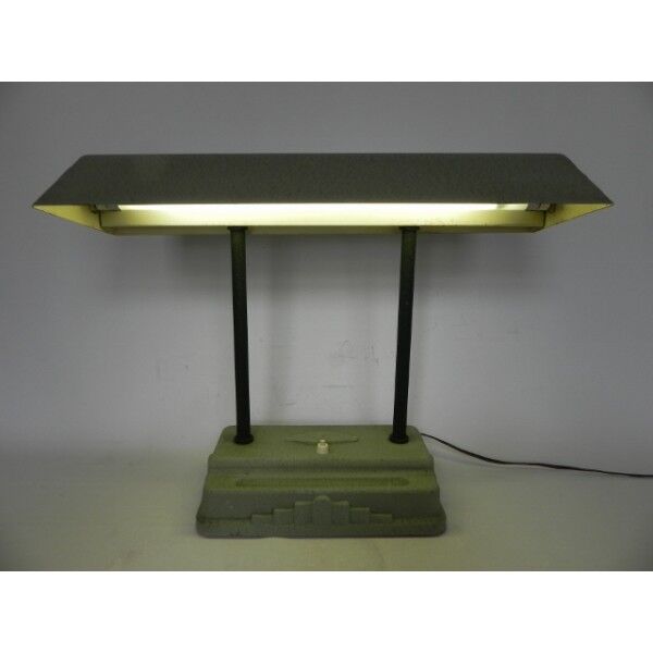 Lampe de bureau art déco Sevadac avec lampe fluorescente
