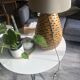 Large wooden honeycomb floor lamp