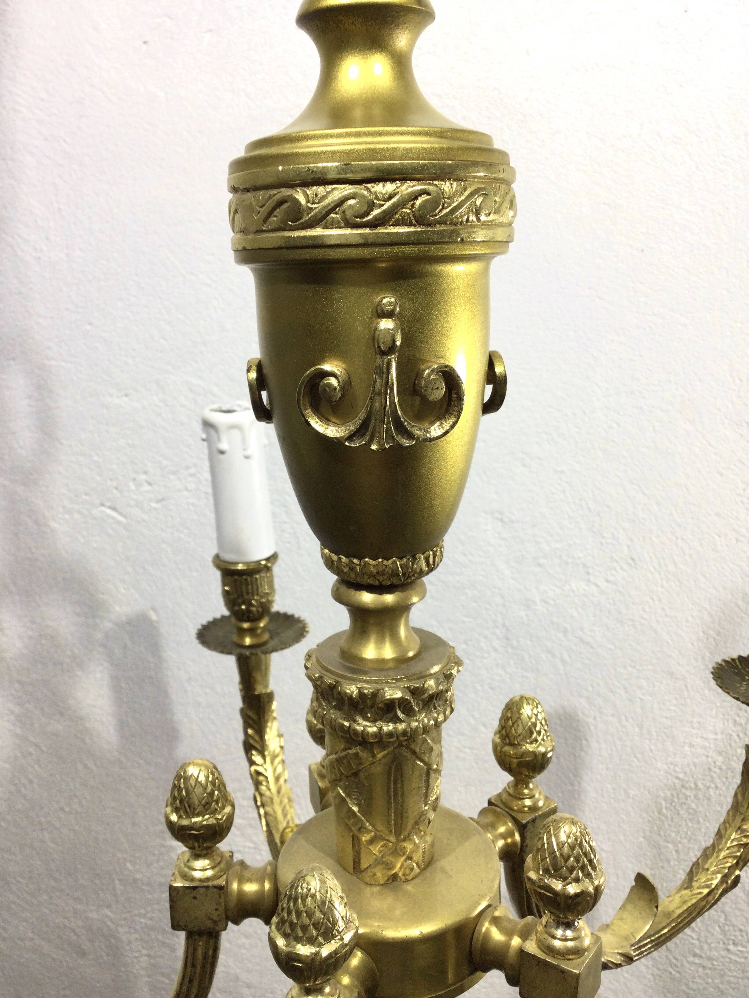 Louis XVI Bronze Chandelier 5 Lights