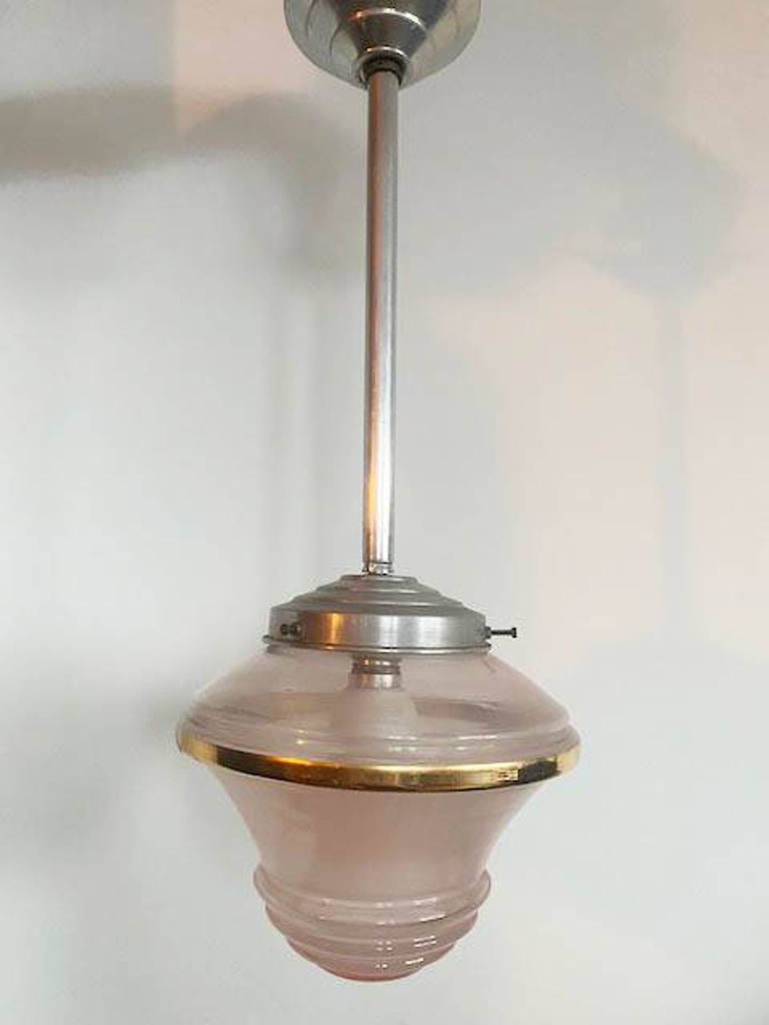 Pink glass pendant light