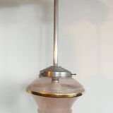 Pink glass pendant light