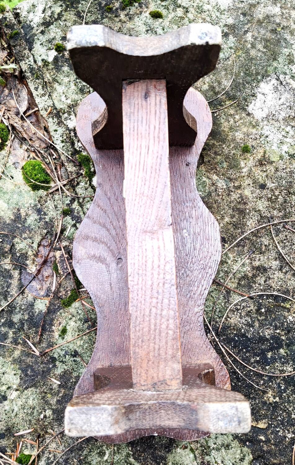 Carved wooden folk art bench