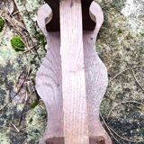 Banc art populaire en bois sculpté