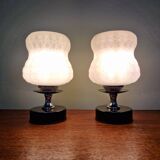 Pair of glass bedside lamps, 1970s