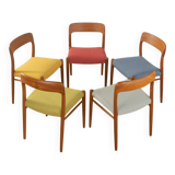 Model 75 dining room chairs by Nils O. Møller, 1960s