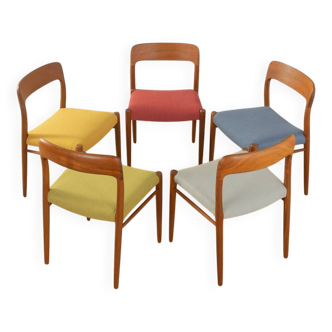 Model 75 dining room chairs by Nils O. Møller, 1960s