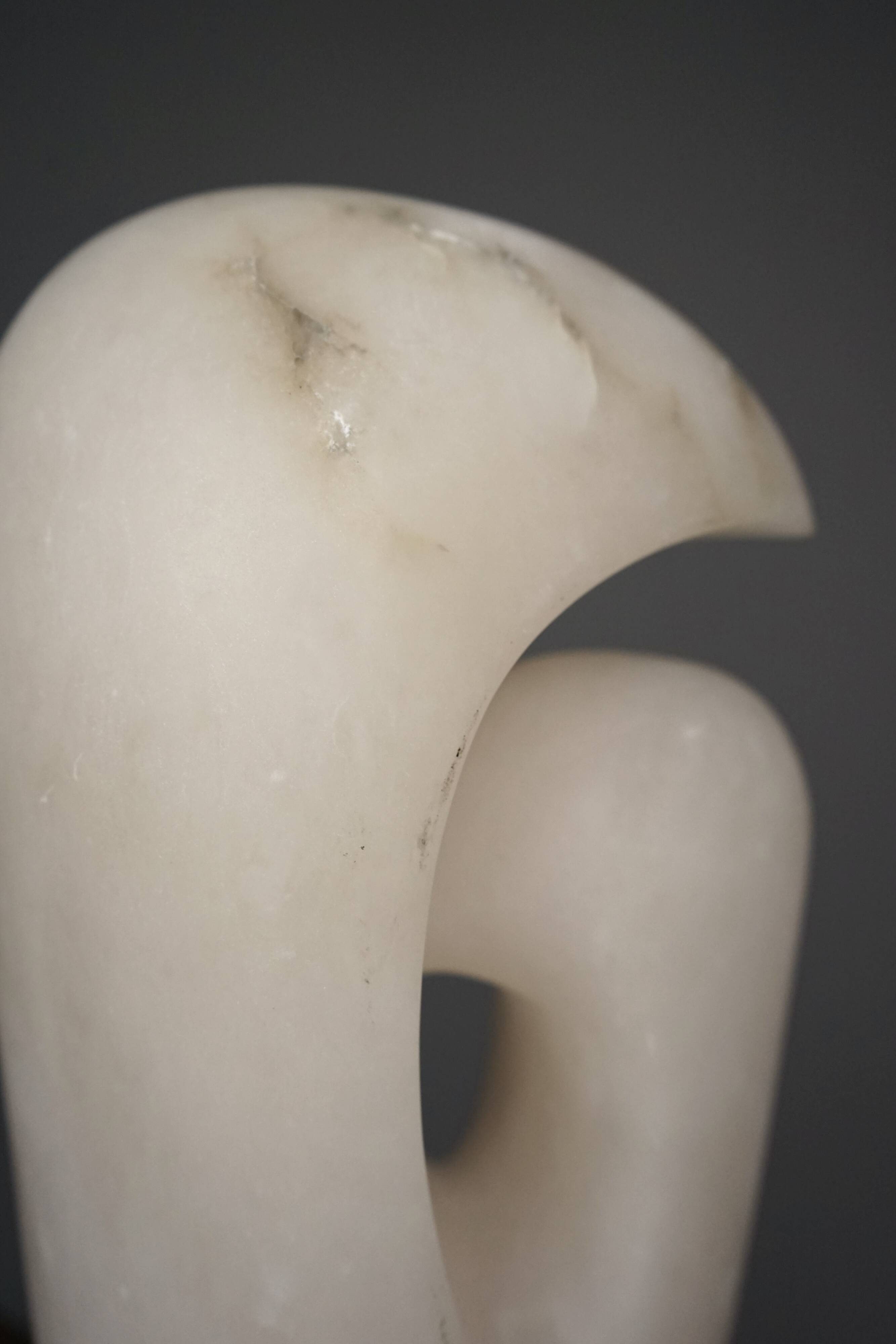 Large Abstract Alabaster Stone Sculpture. 1970s