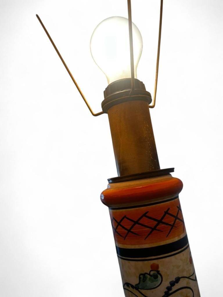 Vintage orange Portuguese table lamp