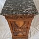 Elegant antique Napoleon III side table in walnut with black marble veneer.