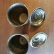 Pair of antique chiseled metal candy boxes