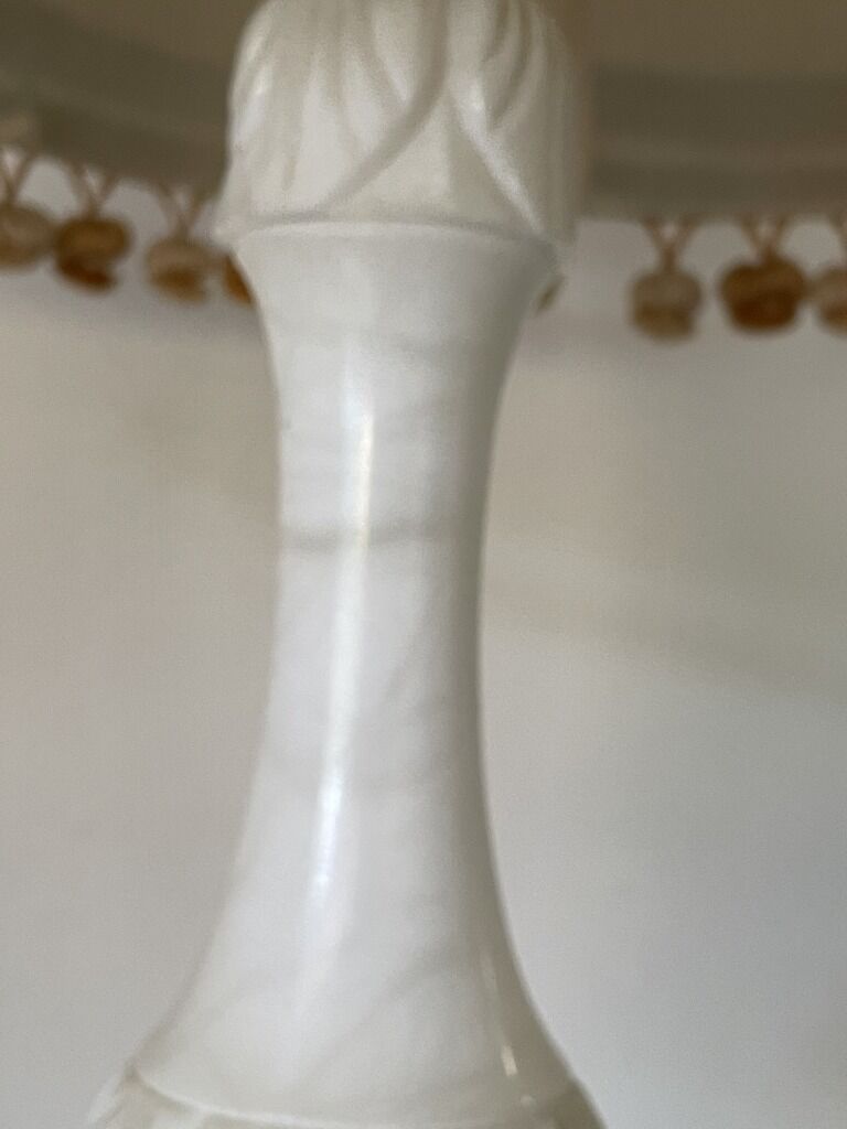 Large white marble lamp
