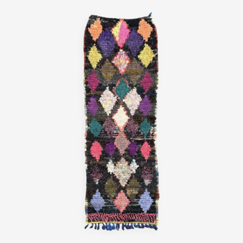 tapis berbere boucherouite vintage 75x220 cm