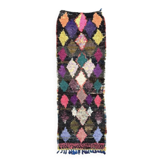 Vintage Boucherouite Berber rug 75x220 cm