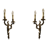 Pair of bronze sconces Louis XV style.
