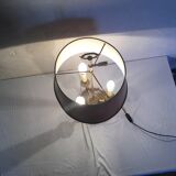 Lampe bouillotte bronze abat jour tôle rouge