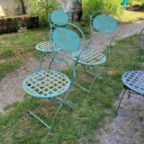Wrought iron folding garden chairs